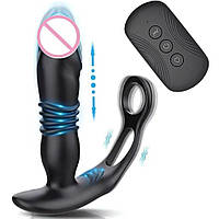 Массажер простаты с вращающейся головкой стимулятор простаты с эрекционным кольцом анальный массажер