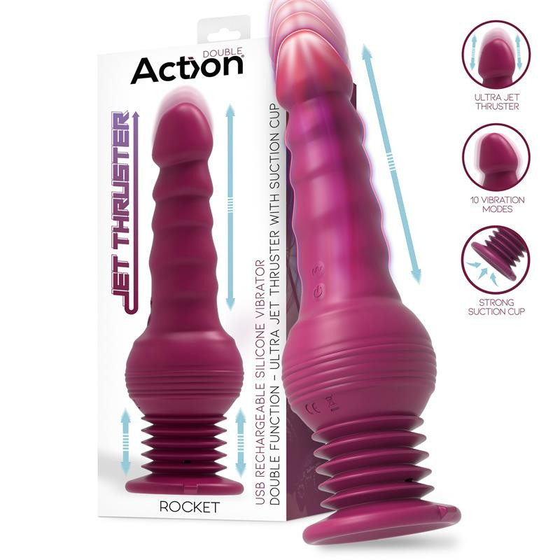 ACTION ROCKET ULTRA JET THRUSTER VIBRATOR WITH POWERFULL SUCTION CUP, фото 1