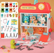 Ігровий набір "Ветеринарна клініка" (2 поверхи, 6 тварин-пацієнтів, муляж їжі, вертоліт, світло, звук) YY 6028, фото 8