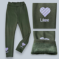 Дитячі Лосини Теплі на хутрі 110, 116 см 001125 Оливка