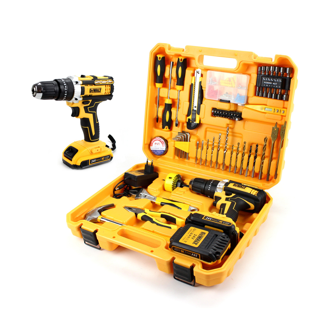 Ударний шуруповерт DeWALT DCD791 (24V, 6AH, 1800об/хв) КІТ-8-1 мультитулс. Акумуляторний шуруповерт Деволт