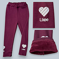 Дитячі Лосіни Теплі на хутрі 4-5 років 110 см 001105 Бордо