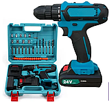 Шурупокрут акумуляторний 9499 з насадками, фото 3