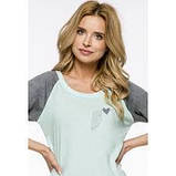 Жіноча нічна сорочка бавовна Taro Mocca 2325 ментоловый L, фото 2