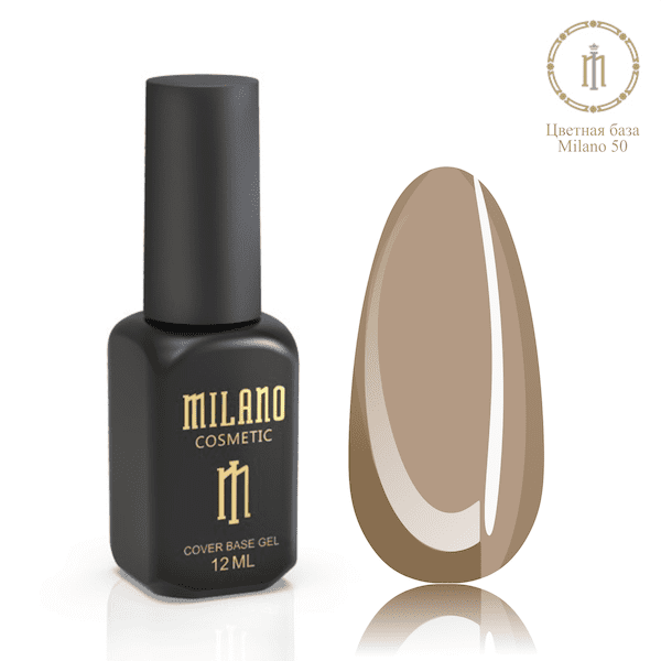Каучукова основа база для гель-лаку нігтів Кольорова Milano 12 мл No 50