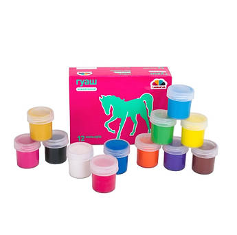 Гуаш 12 кольорів 20 мл, "Захоплення" 200204