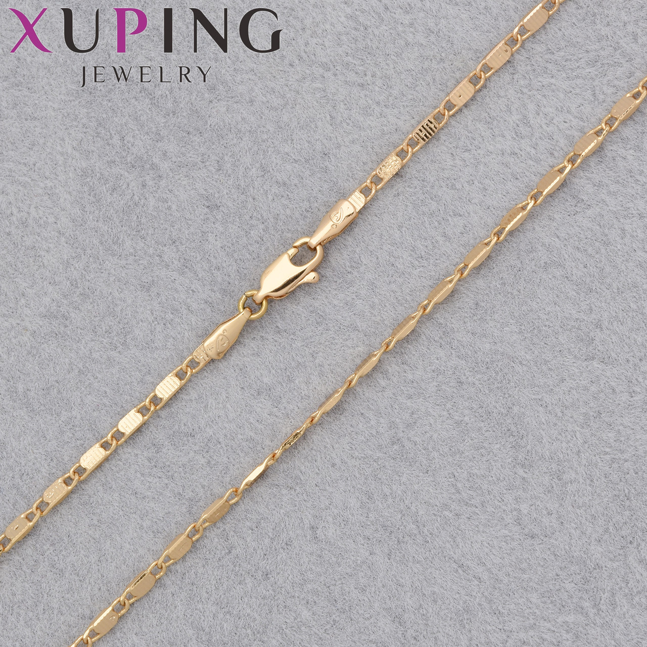 Цепочка Xuping Jewerly длина 45 см ширина 2 мм медицинское золото декоративное плетение застёжка карабин