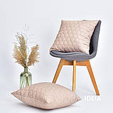 Набір подушок 2 шт. декоративних IDEIA Silhouette 50х50 беж, фото 3