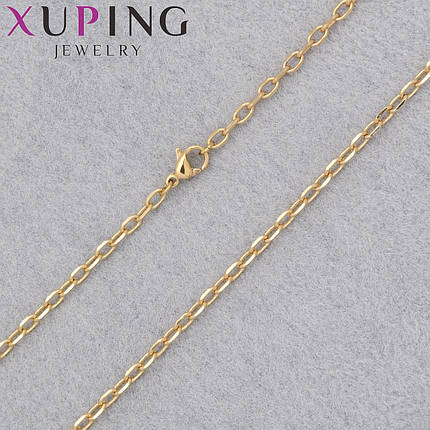 Цепочка Xuping Jewerly длина 45 см ширина 3 мм медицинское золото якорное плетение застёжка карабин, фото 1