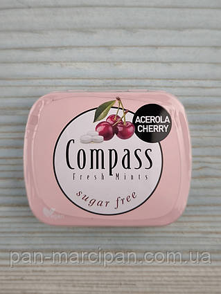 Мятные леденцы без сахара Compass Acerola Cherry 14g Германия