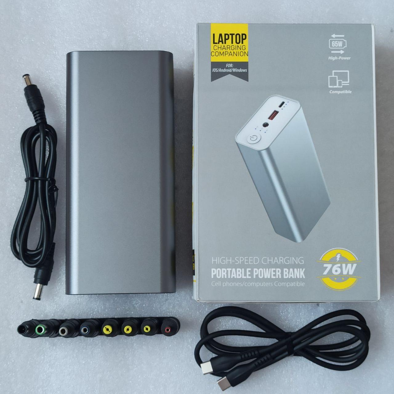 Павербанк 30000 mAh 65W, з DC виходом для роутера, ноутбука і монітора, стильного графітового кольору, фото 1