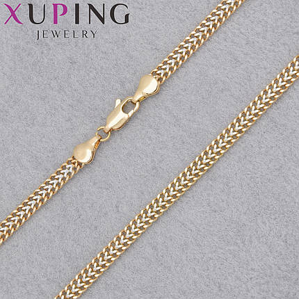 Цепочка Xuping Jewerly длина 45 см ширина 4 мм комбинированного цвета плетение жгутик застёжка карабин, фото 1
