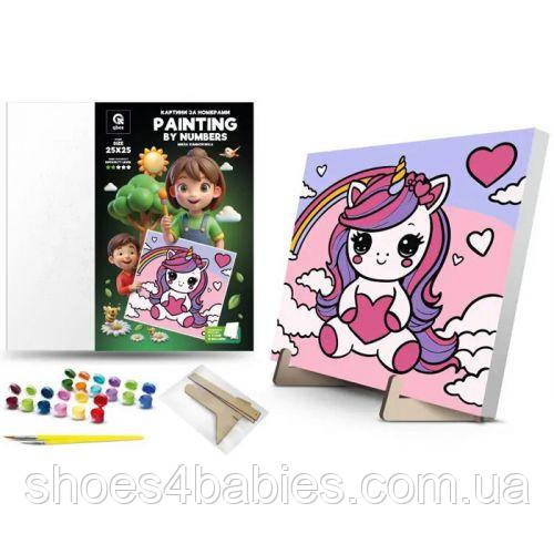 Картина за номерами на підставці "Мила єдиноріжка" (25х25 см)