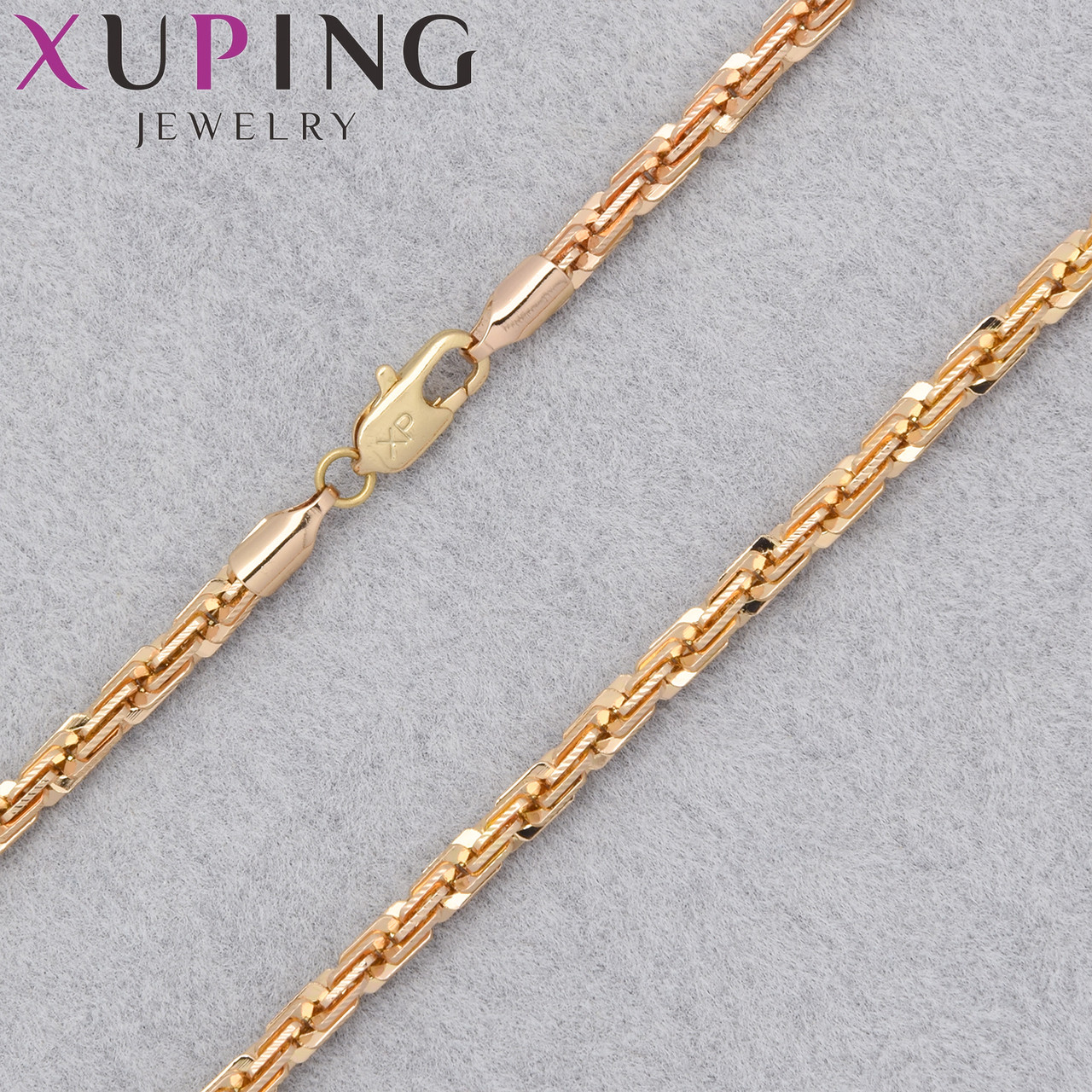 Цепочка Xuping Jewerly длина 45 см ширина 3 мм медицинское золото декоративное плетение застёжка карабин