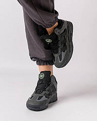 Жіночі зимові кросівки на хутрі Adidas Originals Niteball High Grey Black Fur, кеди Адідас. Жіноче взуття