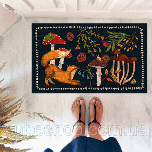 Прикольний придверний килимок у передпокій з дизайном "Лисичка"