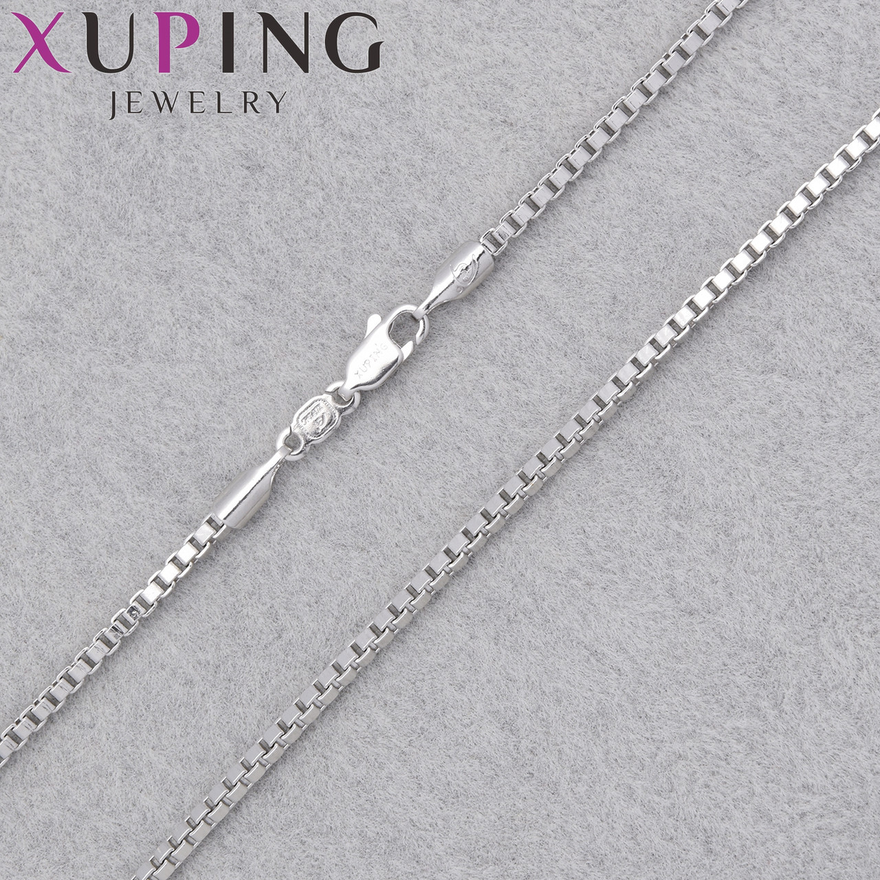 Цепочка Xuping Jewerly длина 45 см ширина 2 мм медицинское золото плетение кубики застёжка карабин