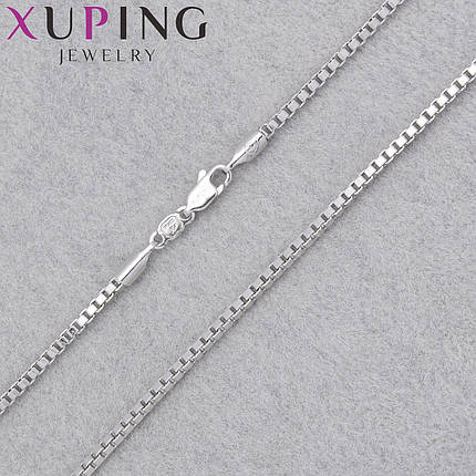 Цепочка Xuping Jewerly длина 45 см ширина 2 мм медицинское золото плетение кубики застёжка карабин, фото 1