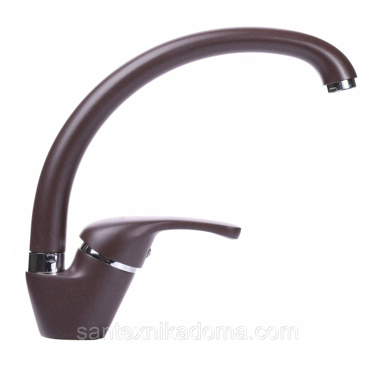 Змішувач на кухню Globus Lux Solly GLSO-0203S-6-MARONE латунь коричневий