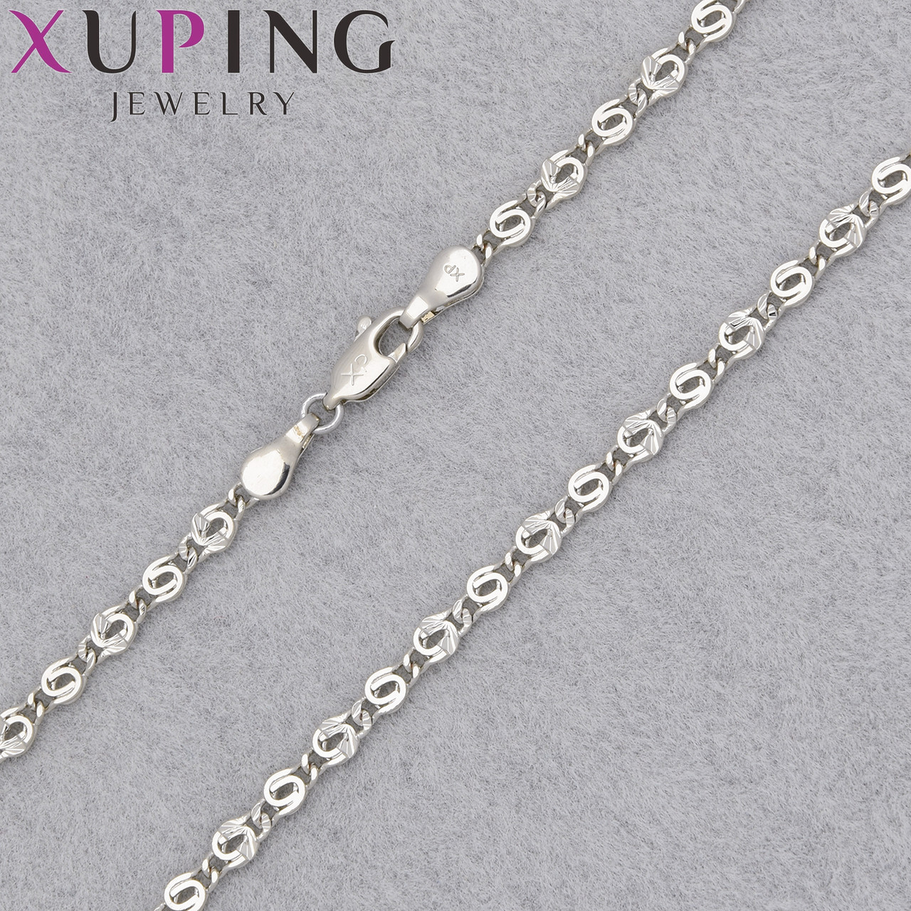 Цепочка Xuping Jewerly длина 50 см ширина 3 мм медицинское золото декоративное плетение застёжка карабин