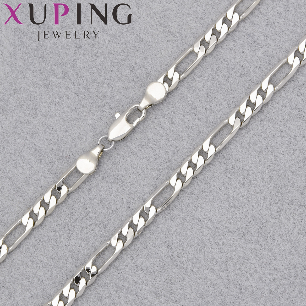 Цепочка Xuping Jewerly длина 60 см ширина 4 мм медицинское золото плетение картье застёжка карабин