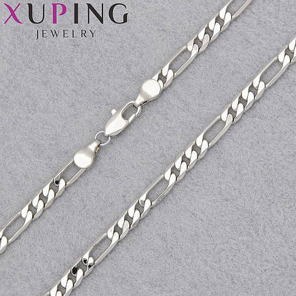 Цепочка Xuping Jewerly длина 60 см ширина 4 мм медицинское золото плетение картье застёжка карабин, фото 1