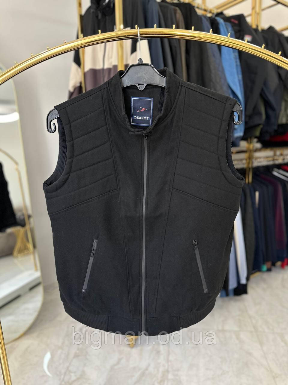 Чоловіча кашемірова жилетка Dekons 1526 батал 2-7XL чорна