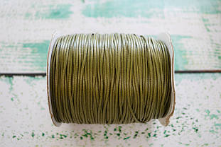 Шнур плетений поліестеровий вощений 1,5мм колір - темно оливковий
