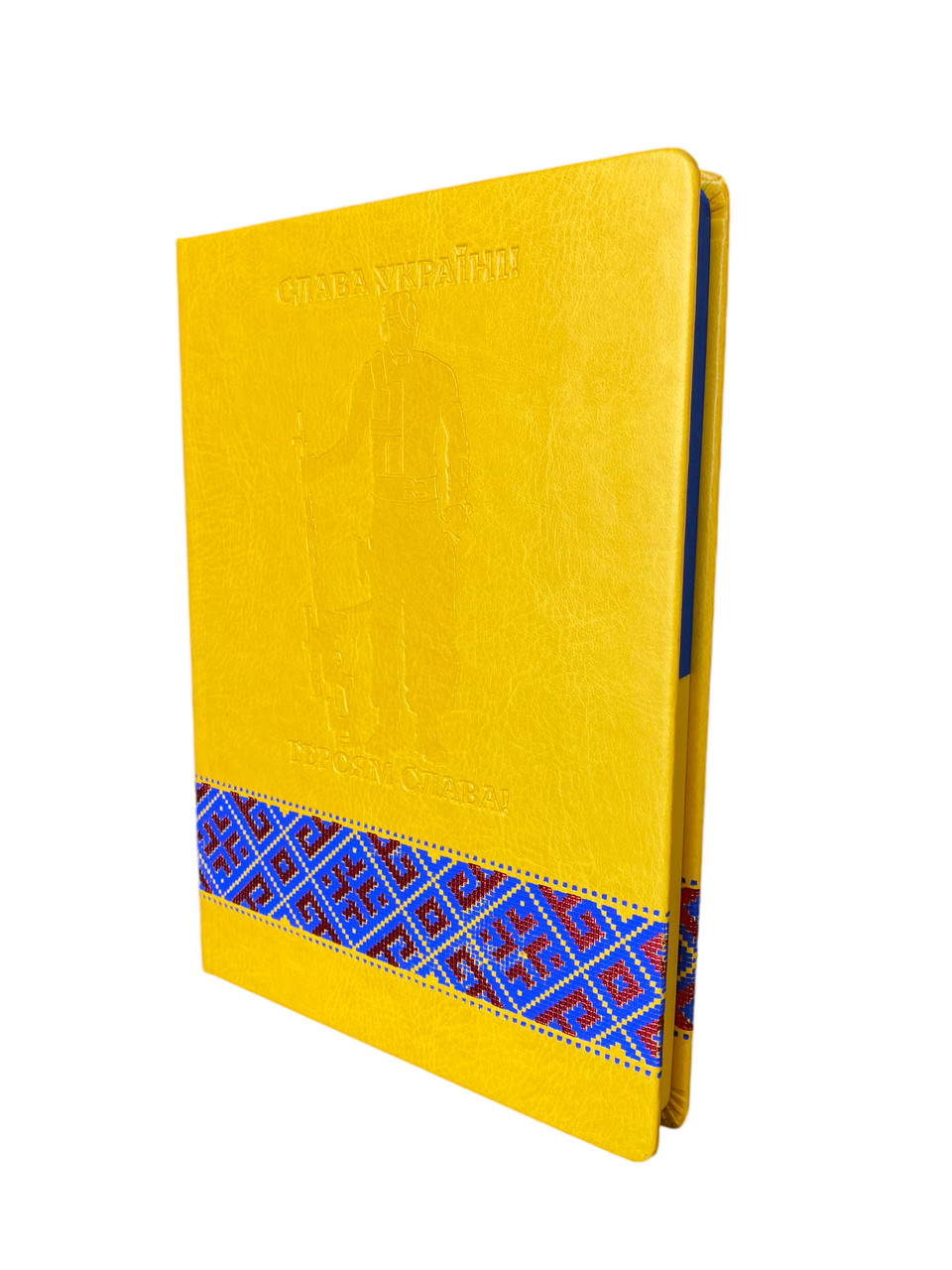 Блокнот А5 "Козак" жовтий з червоно-синім тисненням