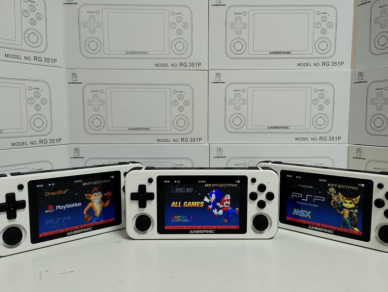 Ретро приставка Anbernic RG351P Біла на 64GB Денди Супер Марио PSP Sony PlayStation Mortal Kombat Соник Танчик