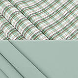 Постільний комплект двоспальний 180х220 Зелена клітка (23170) Бязь Ранфорс з компаньйоном, фото 2