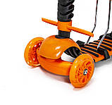 Самокат із захисним бампером Scooter "Сонезна Корівка" 5 в 1. Жовтогарячий, фото 4