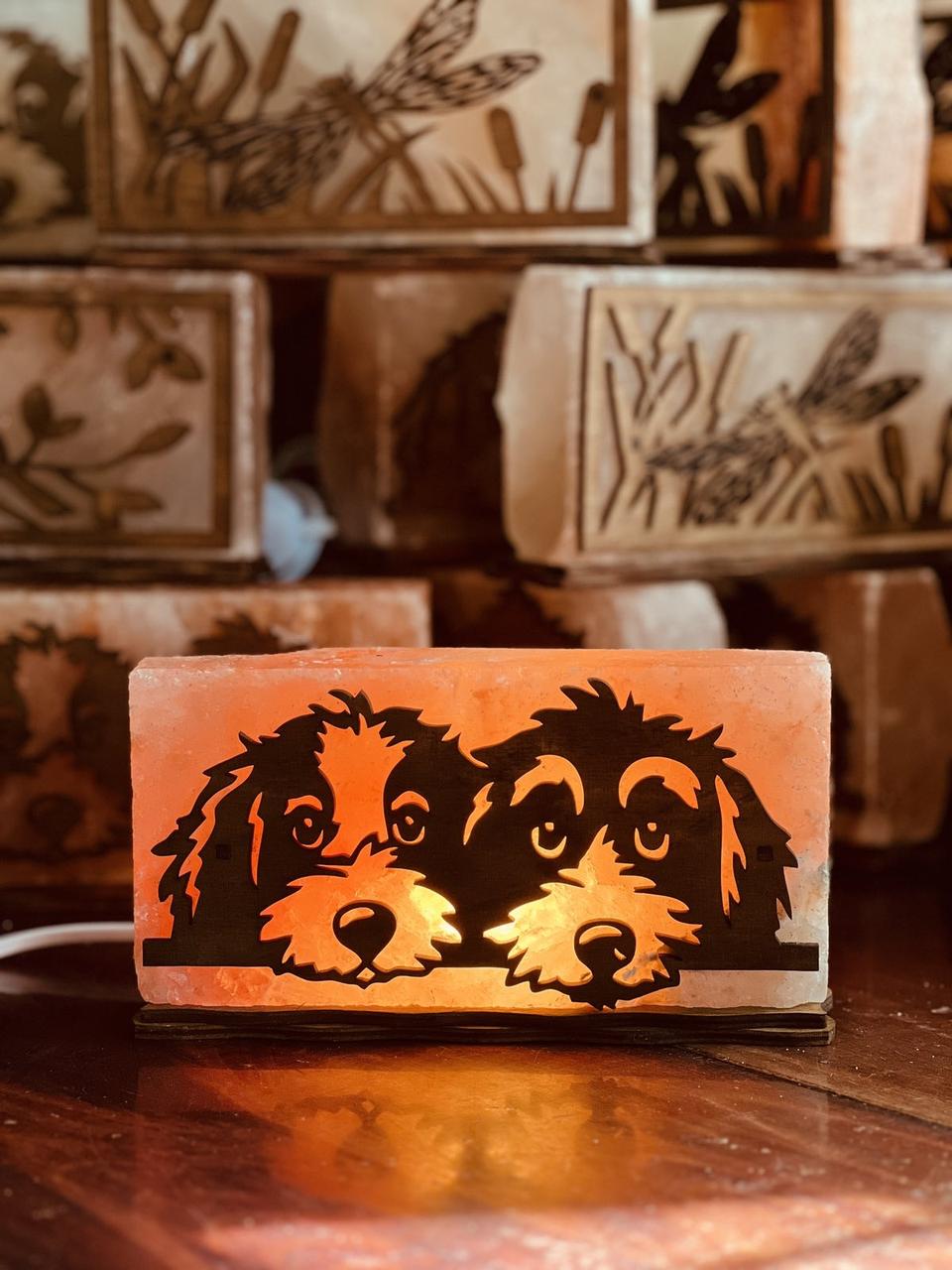 Соляна лампа з гімалайської солі “Цуценята” 2 кг, фото 1