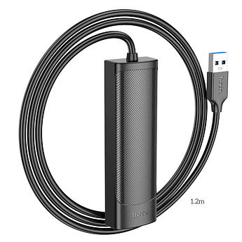 Хаб Hoco USB to (3*USB3.0 + Ethernet 1000 Мбит/с RJ45) кабель 1,2м адаптер HB42