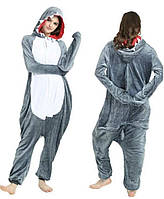 Пижама кигуруми акула домашний костюм кингуруми серого цвета для парня девушки кегуруми акула S M L XL