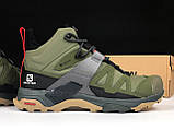 Чоловічі кросівки Salomon X Ultra 4 Mid GTX термо повсякденні молодіжні темно-зелені, фото 5