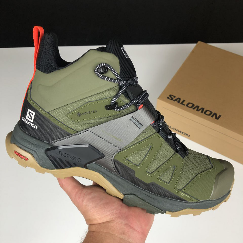 Чоловічі кросівки Salomon X Ultra 4 Mid GTX термо повсякденні молодіжні темно-зелені