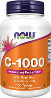 Вітамін С NOW C-1000 with rose hips 100 таб bioflavonoids