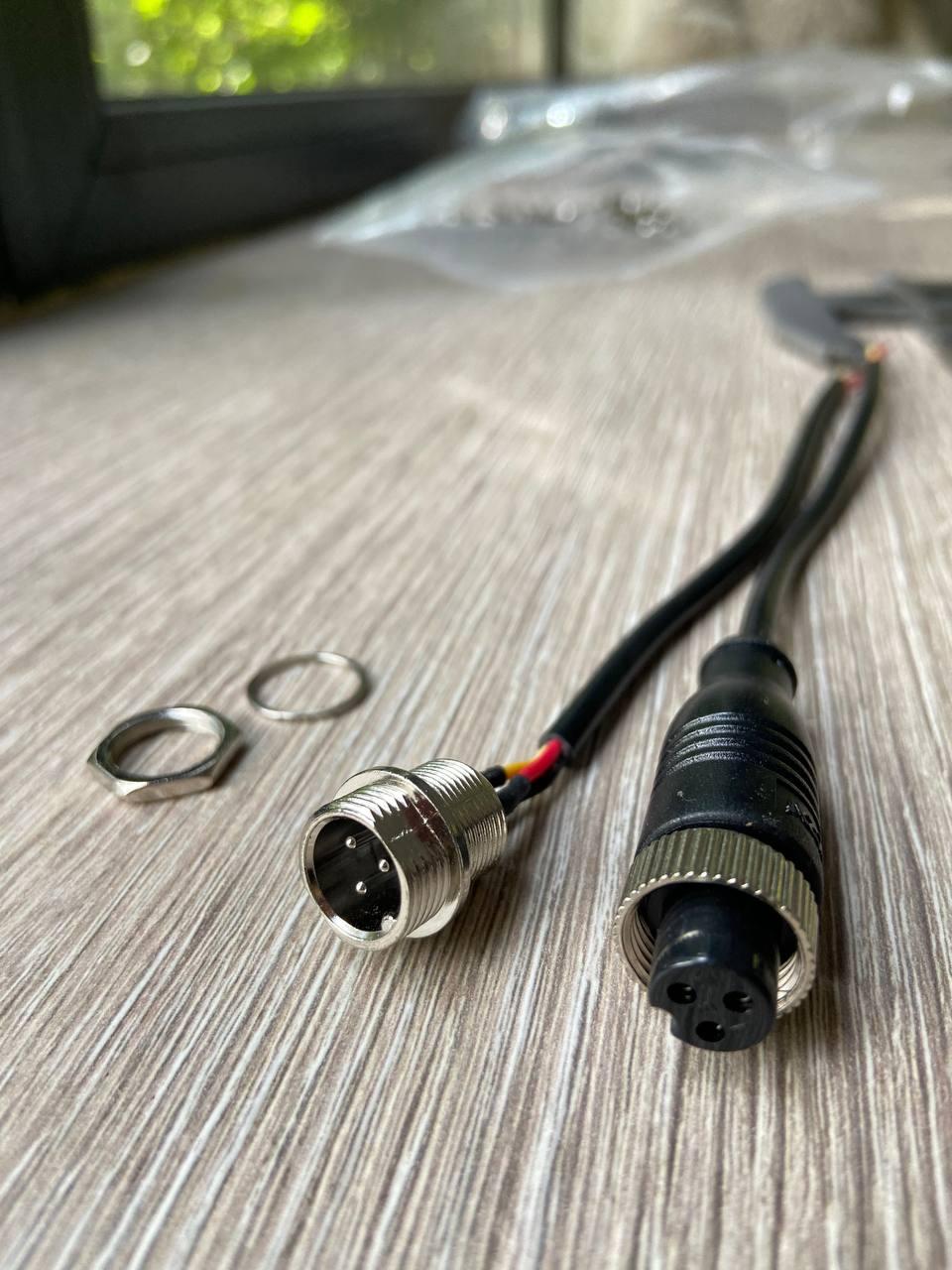 Герметичний авіаційний роз'єм GX12 з дротом 12 діаметр 3 контакти мама + папа