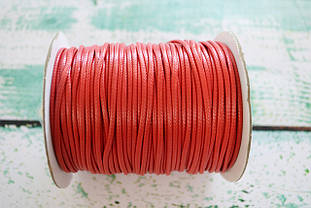 Шнур плетений поліестеровий вощений 2мм колір - червоний