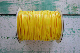 Шнур плетений поліестеровий вощений 2мм колір - жовтий