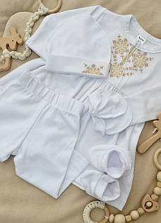 Набір одягу для хрещення Twins, girl (white/beige) 62