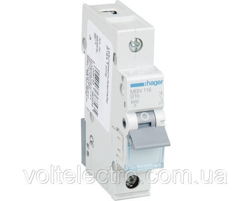 Автоматичний вимикач 1P B 16A 6kA 1M