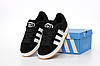 Чоловічі зимові кросівки Adidas Campus 00S Black Fur Winter Кеди Адідас Кампус чорно білі зимові замша хутро, фото 7