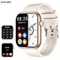 Смарт годинник-телефон з сенсорним екраном і датчиком серцебиття, smart watch з функцією голосовий помічник