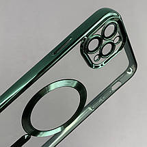 Чохол для Apple iPhone 11 Pro Max прозорий чохол з магсейф на телефон айфон 11 про макс зелений h3b, фото 3