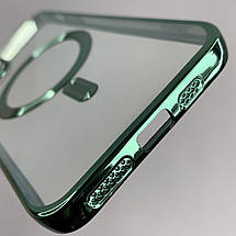 Чохол для Apple iPhone 11 Pro Max прозорий чохол з магсейф на телефон айфон 11 про макс зелений h3b, фото 4