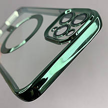Чохол для Apple iPhone 11 Pro Max прозорий чохол з магсейф на телефон айфон 11 про макс зелений h3b, фото 5