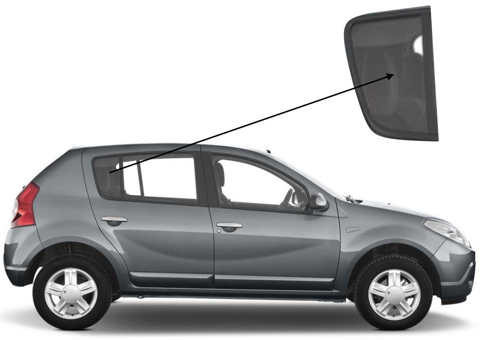 Кватирка задніх дверей права Renault Sandero 2008-2012, фото 1