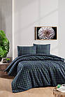 Комплект постільної білизни з фланелі євро розмір ТМ First Choice Sadora Navy Blue